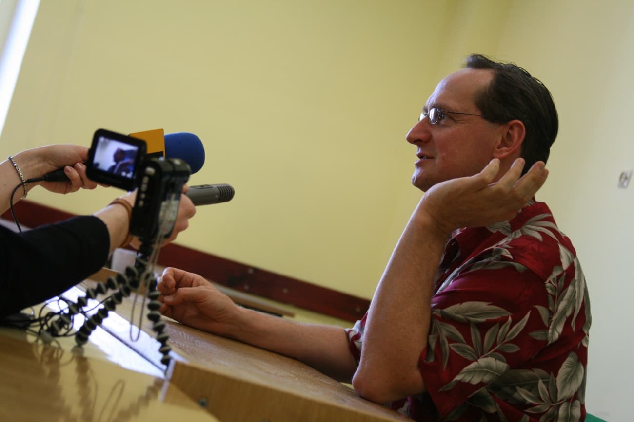 Wojciech Cejrowski podczas spotkania autorskiego.